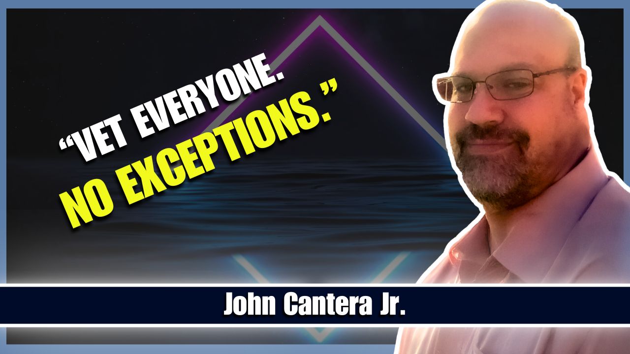 John Cantera Jr., trucking industry expert, featured mentor on the Miles and Mentors Podcast, emphasizing the importance of vetting everyone in logistics.